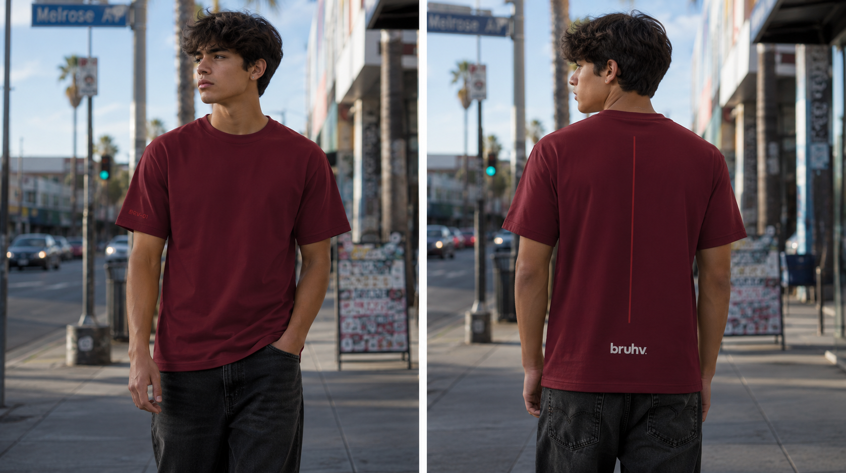 BRUHV Crimson Backline Tee