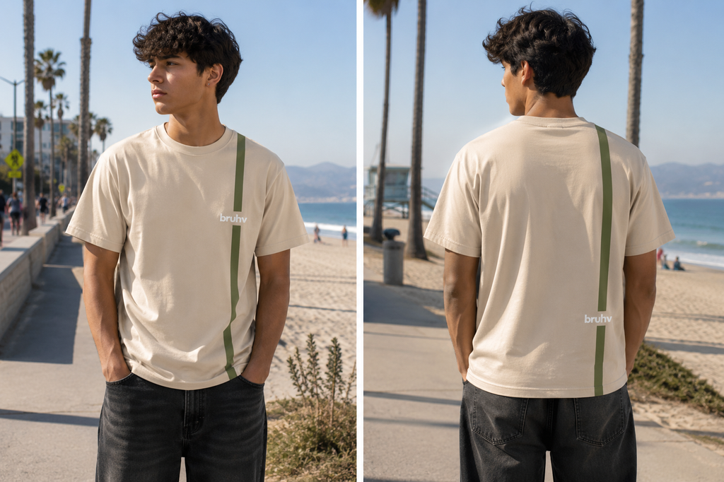 BRUHV Sand Stripe Tee