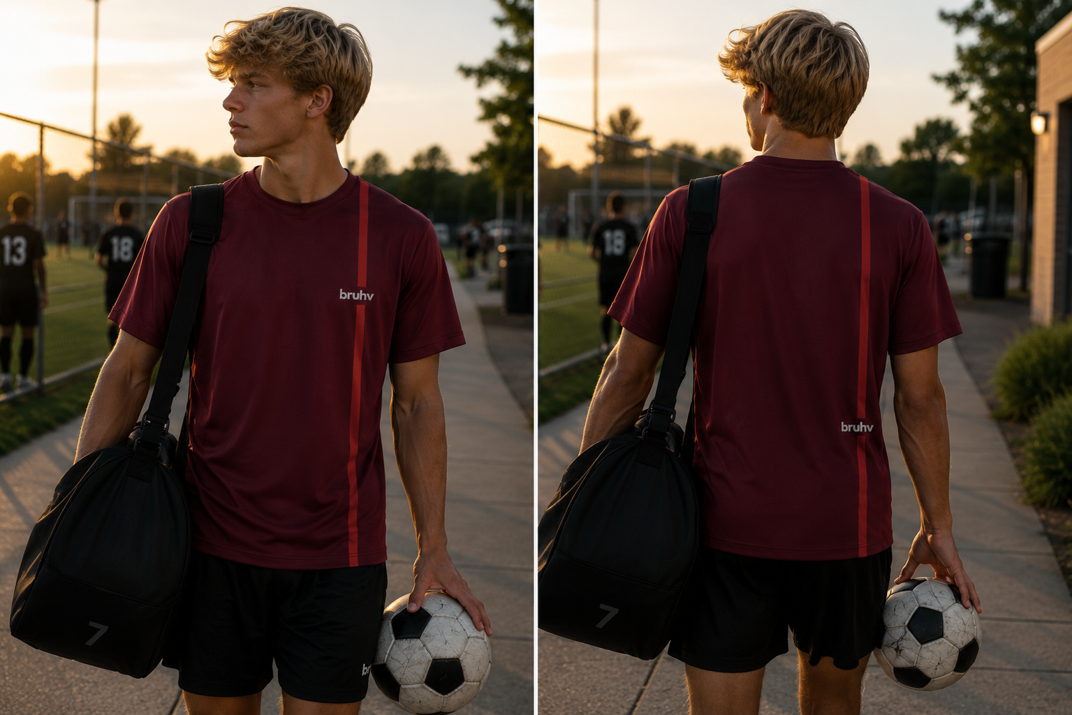 BRUHV Crimson Stripe Tee