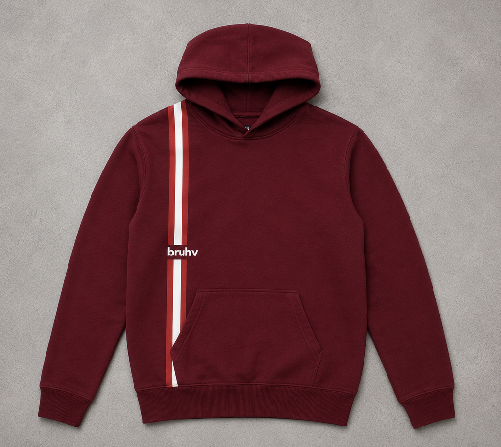 BRUHV Crimson Stripe Hoodie