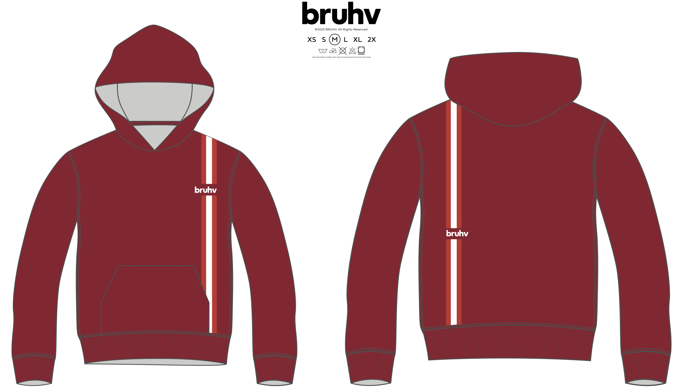 BRUHV Crimson Stripe Hoodie