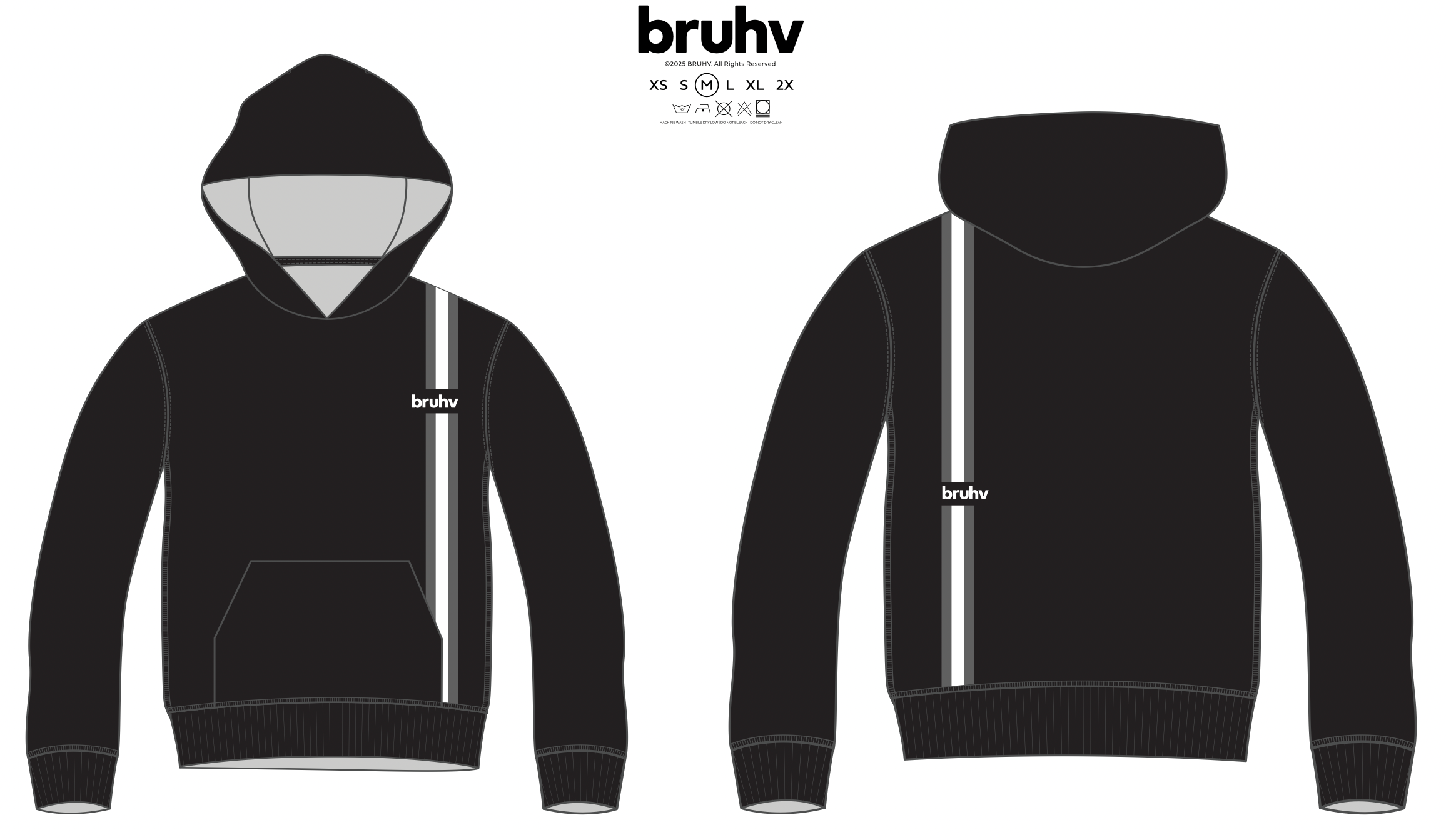 BRUHV Midnight Stripe Hoodie