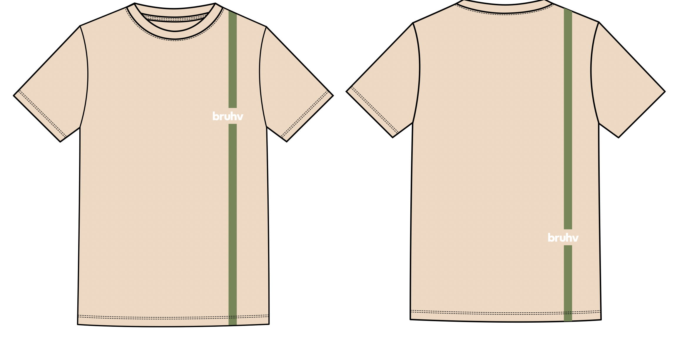 BRUHV Sand Stripe Tee