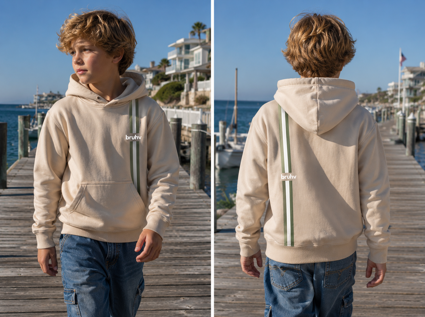 BRUHV Sand Stripe Hoodie